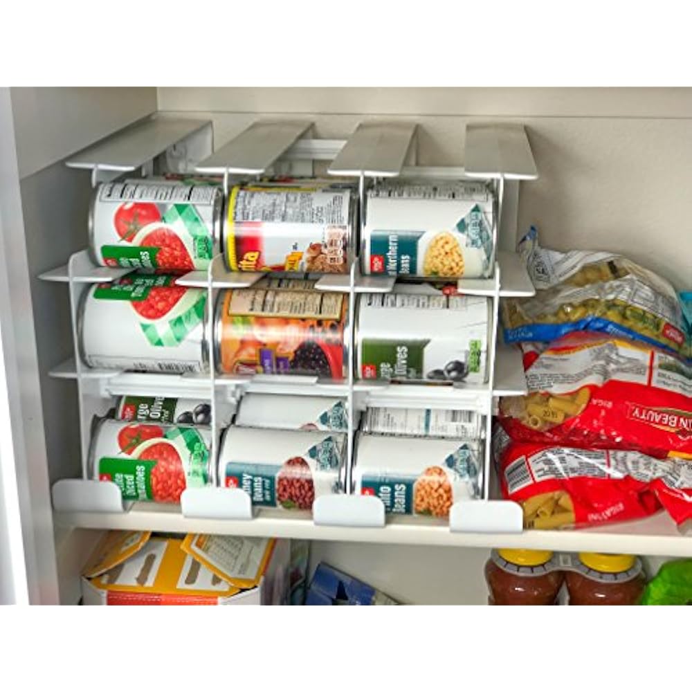Can Tracker Stores 54 Cans Rotates First In Out Canned Goods Organizer
