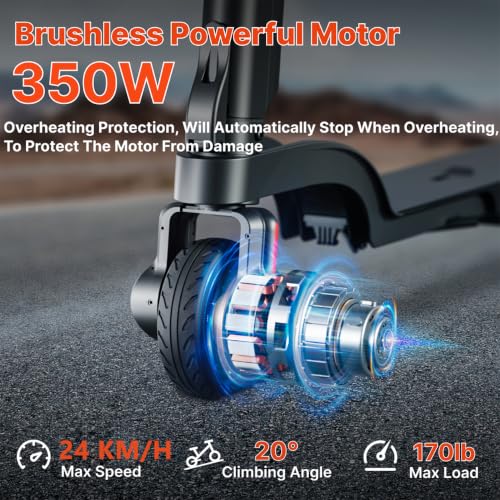 HX X6 4-Fold Backpack Electric Scooter Adults,Commuter E Scooters with Removable Battery,350W Motor & 20-40 km Range, Dual Brakes, 3 Speed Modes Outdoor Escooter,5.5" Solid Tires