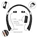 Bluetooth Headset, Bluetooth Headphones-LBell 30 Hrs Playtime Wireless Neckband Design W/Foldable Retractable Headset for iPhone IOS Android Smart Phones [Upgraded Version for SX-991/ KKY-992] (Black)