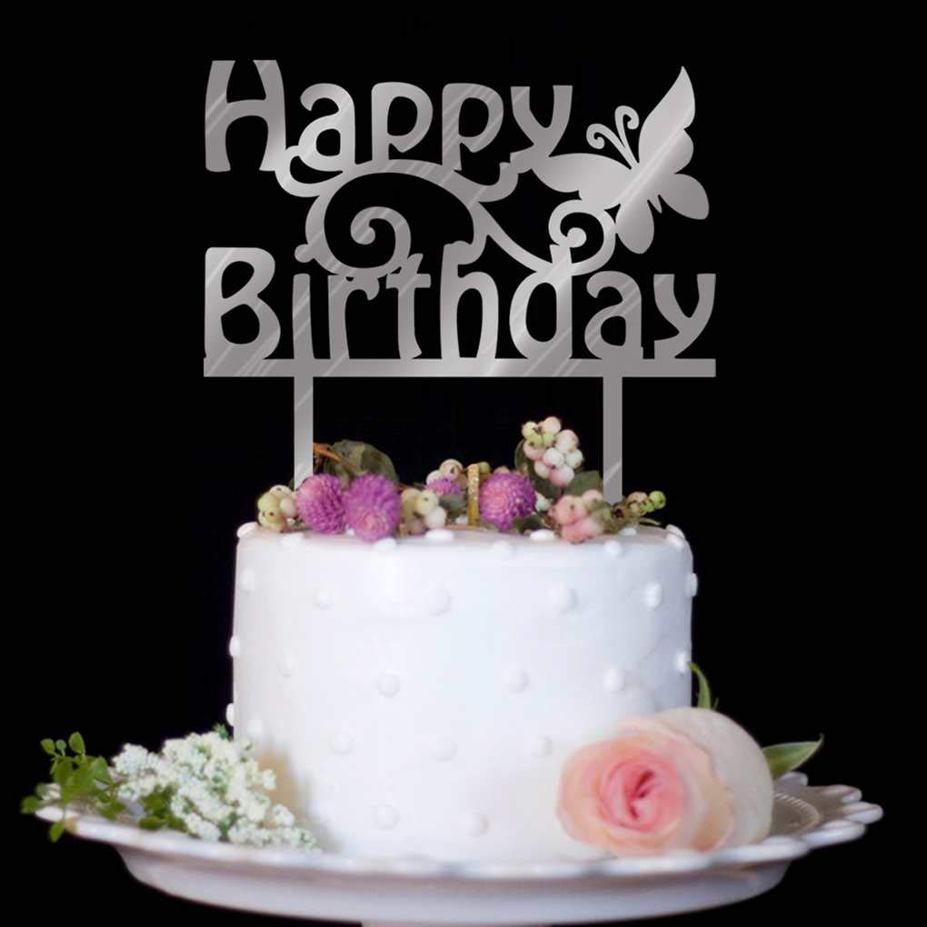 Argent Lorsoul Round Square Joyeux Anniversaire Lettre De Gateau Acrylique Bricolage Petit Gateau Gateau Smash Bougie A La Main Party Stick Outillage A Main Et Electroportatif Bricolage Dwteam In