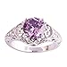 Psiroy 925 Sterling Silver Created Amethyst Filled Floral Cocktail Anniversary Ring