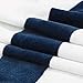 Exclusivo Mezcla Cotton Oversized 35x70 Inches Cabana Stripe Beach Towel, Super Absorbent Soft Plush Pool Bath Towel (Dark Navy)