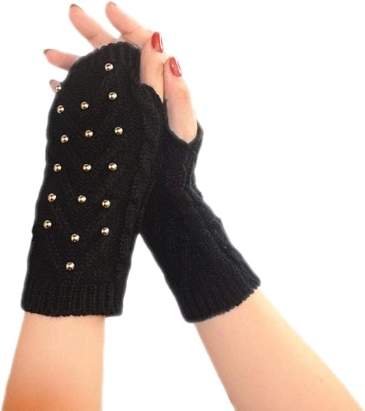 Vi.yo Half Fingerless Thumb Hole Warm Gloves Soft Winter Gloves Girls
