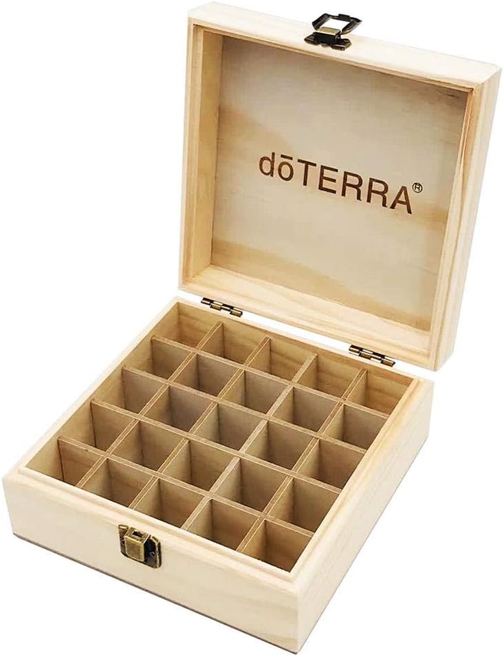 Eventualx Essential Oil Box Wooden Storage Case, 25 Slot Wooden Essential oil Holder Organizer, Perfect Essential Oil Storage Case For Travel and Presentation