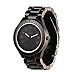 Ideashop Mens Wooden Watch Black Sandal Wood Analog Watch Japan MIYOTA Quartz Movement Wooden Wristwatch