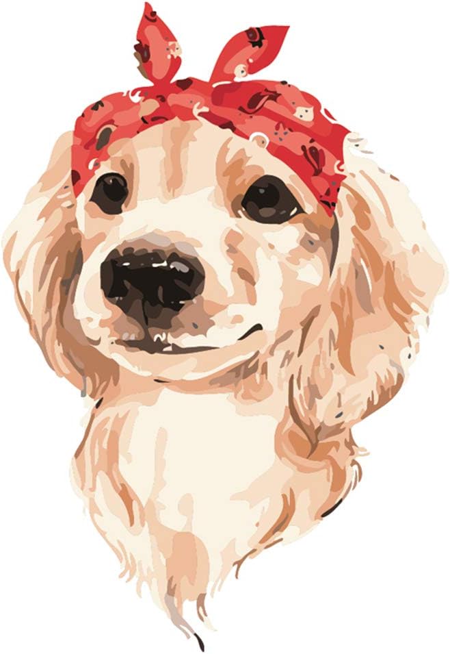 ABEUTY DIY Paint by Numbers for Adults Dog Animal 16x20 inches Number Painting Art Therapy (No Frame, Dog)