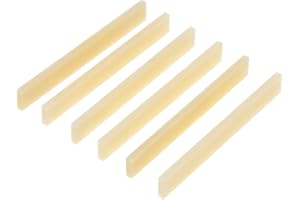 Cheerock 6Pcs Unbleached Guitar Bone Saddle, Blank Guitar Bridge Saddle, Pure Bone Saddle for Electric Bass Acoustic Classical Guitar Mandolin Banjo Ukulele DIY