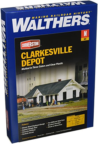 Walthers, Inc. Clarkesville Depot Kit, 5-1/4 X 2 X 1-7/8" 13.3 X 5 X 4.7cm