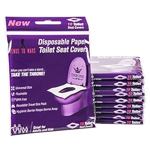 100 Toilet Seat Covers Disposable – XL Flushable Toilet Seat Covers for Kids, Toddlers and Adults Use for Travel, Potty…