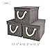 StorageWorks Storage Bin with Lid, Foldable Basket Organizer With Strong Cotton Rope Handle By, Taupe, Bamboo Style, Jumbo 17.1