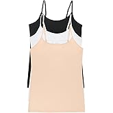 Felina Womens Cotton Modal Camisole, Adjustable Cotton Tank Top 3-Pack