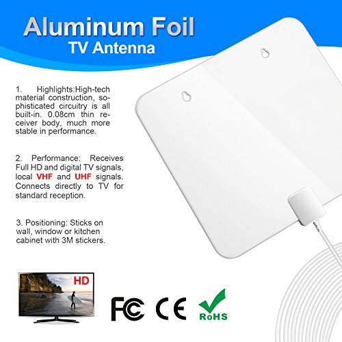 TV antenna for digital TV indoor, Digital Antenna, Aluminum Foil HDTV