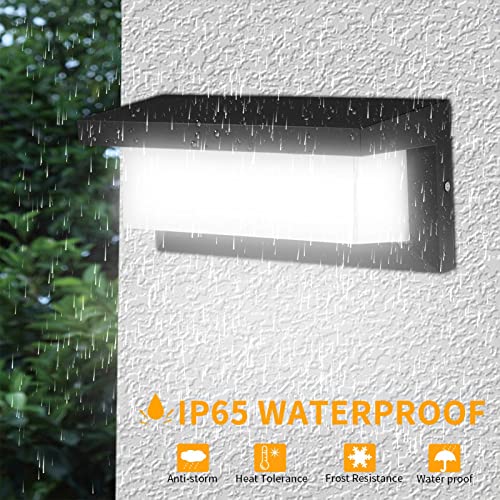 LED Wall Light, IP65 Waterproof 18W Cold White 6000K Aluminum Rectangle Outdoor Wall Lamp Outdoor Lamp for Garden Front Bathroom Porch Garage
