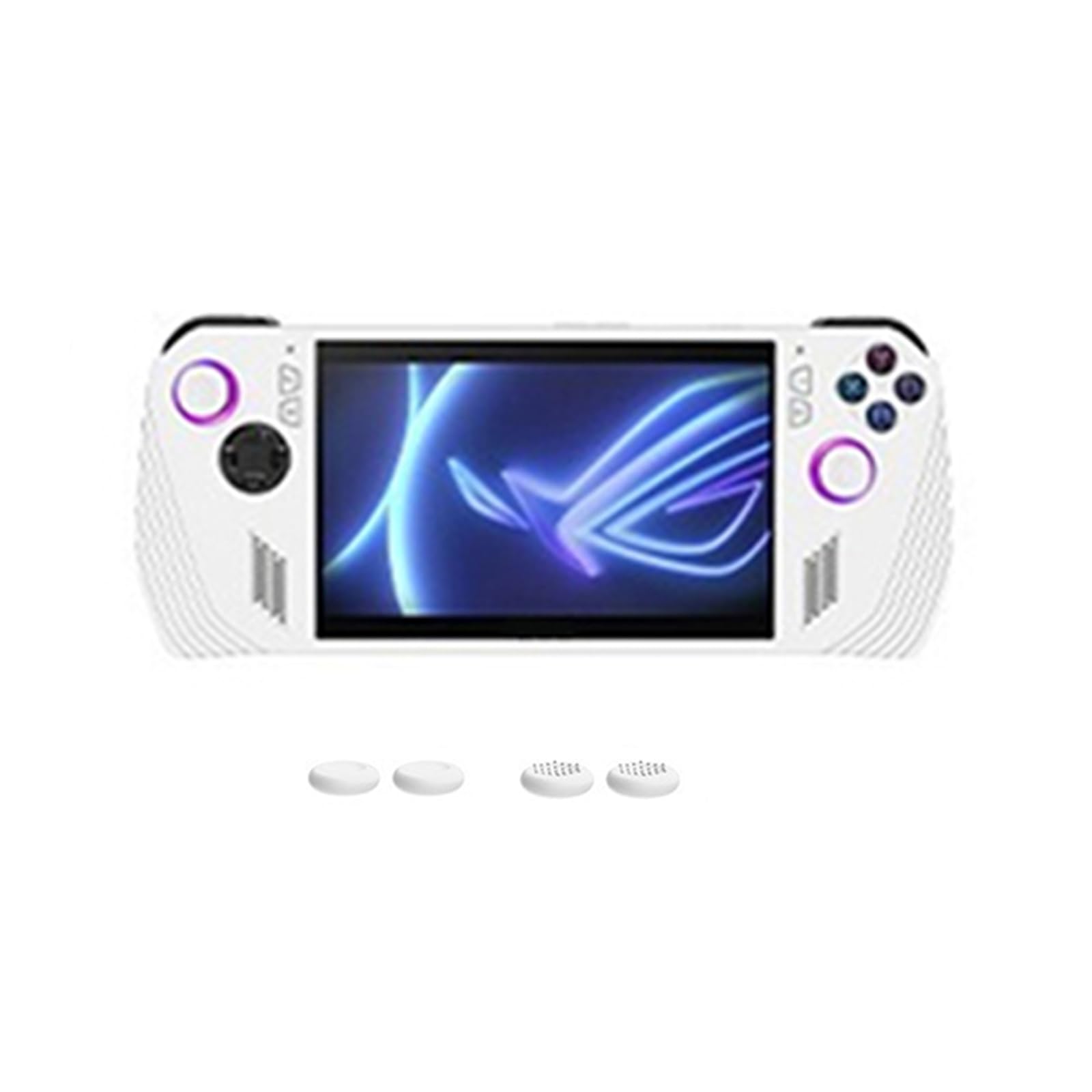 LICHIFIT Silicone Protective Case Cover + Rocker Caps for ASUS ROG Ally Handheld Game Console Back Shell Skin Joystick Cover Button Caps Accessories set