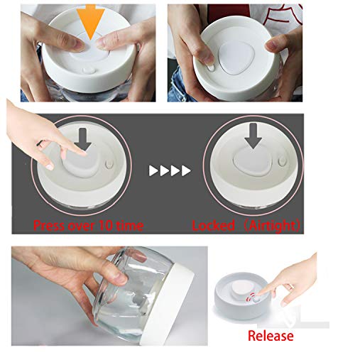 Vacuum Seal Food Storage Container Set with Airtight lids for Kitchen, UPRA Clear Plastic Storage Jars Canisters Sets, 3-Piece Pantry & Kitchen Containers,BPA Free for Chips,snacks,cereal,sugar,coffee