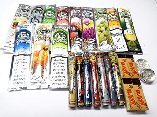 MQK cyclones flavored rolling papers tips herb grinder full best smoking kit Deal