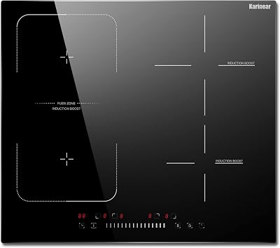 Placa Induccion 4 Fuegos con Zona Flexible, Empotrable 60CM, 7200W