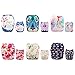 ALVABABY 6 Pack Cloth Diaper with 12 Inserts One Size Adjustable Washable Reusable Diaper Cover for Baby Girls and Boys