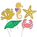 18Pcs Mermaid Birthday Party Photo Booth Accessory with Bamboo Sticks Creative Party Decoration Supplies