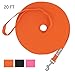 Hi Kiss Dog/Puppy Obedience Recall Agility Lead - 15ft 20ft 30ft 50ft 100ft Leash - Great for Training, Play, Camping, or Backyard - Orange 20ft