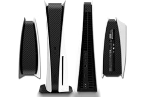 IFEEHE Side Protective Film for PS5 Disk Edition Carbon Fiber Pattern Skin Sticker Decal Cover for PS5 Console Console Skin Sticker (Black)