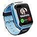GPS Waterproof Kids Smart Watch for Students, Girls Boys Touch Screen Smartwatch with GPS/LBS Tracker Voice Chat One-Key SOS Help Anti-Lost Calling Phone Watches (S16 Blue)