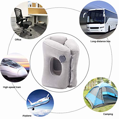 Acopsh Inflatable Airplane Travel Pillow,Inflatable Neck Pillows Travel for Airplanes,Large