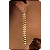 PRTGL Dangle Earrings for Women - 14K Gold/White Gold/Rose Gold Plated Butterfly Heart Star Hoop Chain Long Tassel Cubic Zirconia CZ Dangle Earrings