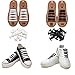 Joyshare No Tie Shoelaces for Kids and Adults, Waterproof Silicon Flat Elastic Athletic Running Shoe Laces with Multicolor for Sneaker Boots Board Shoes and Casual Shoes (Black+White, 36pcs)