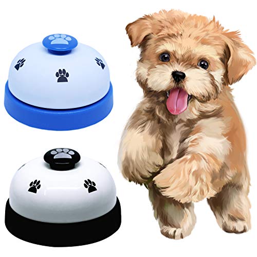 PerriRock Dog Training Bell 2 Set Call Bell Dogs Footprint Desk Metal Service Call Removable