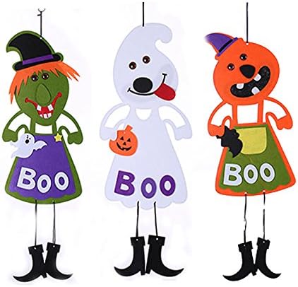Halloween Decorations 70CM 27inches Halloween Non-woven Fabric Lovely Boo Witch Ghost Pumpkin OutDoor Garden Yard Door Hanging Decorations Props Pack of 3