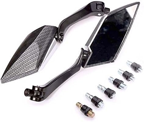KATUR Motorcycle 8MM 10MM Handlebar End Mirrors Rear View Mirror Motorbike Black Edge Cut Blade Style Carbon Rear Mirrors for K awasaki S uzuki H onda V ictory C hopper - Image 4