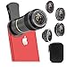 Vorida 5 in 1 Cell Phone Camera Lens, 12X Telephoto Lens + 198° Fisheye Lens+ 0.6X Wide Angle Lens+ 15X Macro Lens+ CPL for iPhone X 8 7 6 Plus, Samsung, etc