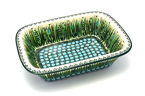 Click Here to See More Images Polish Pottery Baker - Rectangular with Grip Lip - Unikat Signature U803