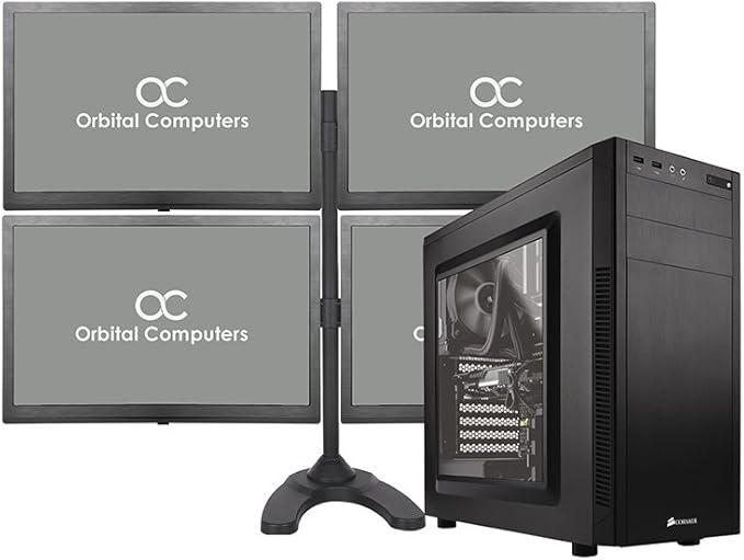 Amazon Com Complete Trading Computer System Trading Computer 4 Monitors Quad Monitor Stand Intel Core I7 4x1080p Monitors Metal Quad Stand Computers Accessories