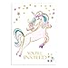 Unicorn Invitations | Large | 12 Invitations + 12 Envelopes | Double Sided | Watercolor with Digital Gold by Tinselbox | Kids Party | Baby Shower | Bridal Shower