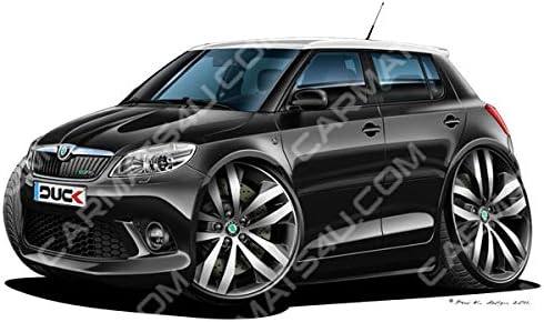 Carmats4u Skoda Fabia Vrs Mk2 Vinyl Wall Art Sticker Black Amazon Co Uk Car Motorbike