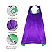 D.Q.Z 35.5' Superhero Cape and Mask for Kids Adults Reversible--Boys Girls Dress Up Costume Party Supplies(Purple-Green)