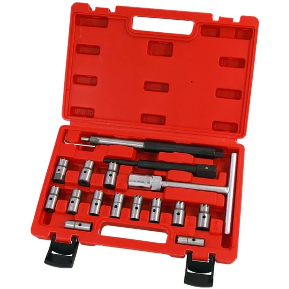 Neilsen CT4085 17pc Diesel Injector Seat Cleaning Cutter Set for Decarbonising Injector Seats