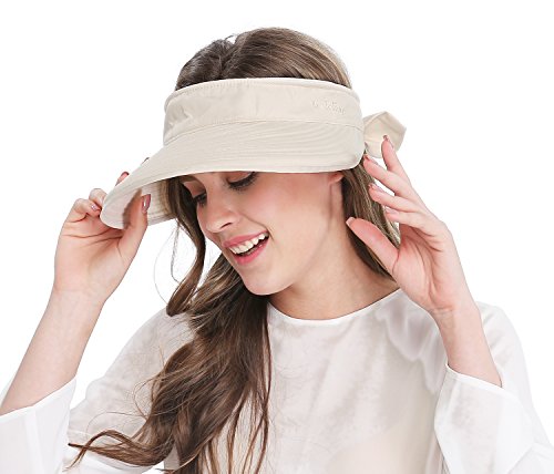 Bellady Women's Big Wide Brim Sun Hat UV Protection Visor Sun Hat Lightweight Golf Folding Hat, Beige