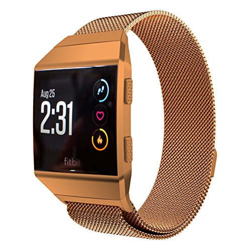 UPC 657008437002, LoveBlue for Fitbit Ionic Band,Magnetic Milanese Loop Stainless Steel Band Replacement Accessories for Fitbit Ionic(Burnt Orange-Small Size)