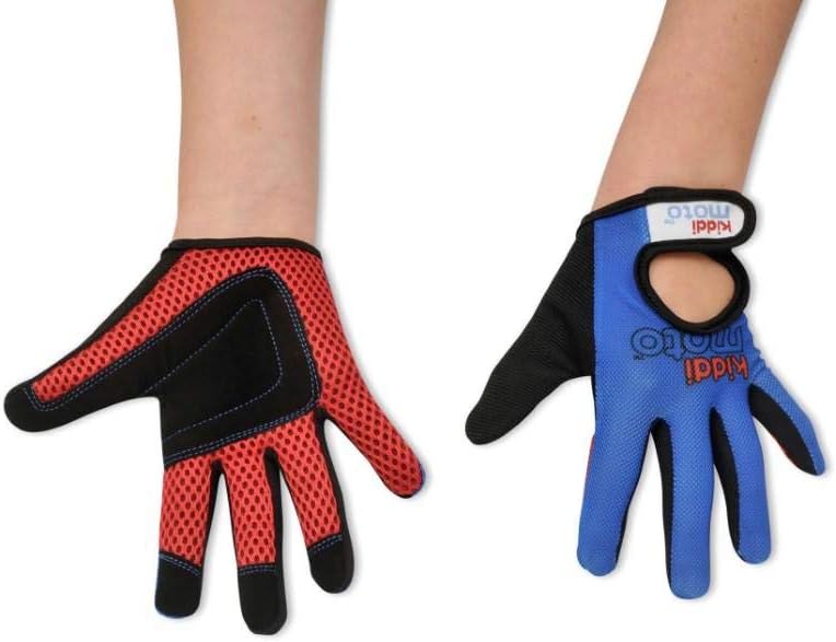 KIDDIMOTO Kids Cycling Full Finger Gloves - for Kids Bike, Balance Bike, Scooter, and Skateboard (Gloves for Girls and Boys) | Available in Different Sizes & Designs (Blue, Small): Sports & Outdoors