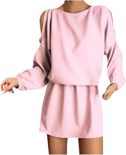 Sleeves Hollow Cold Shoulder Solid 