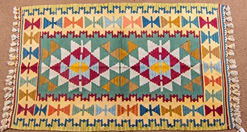Vintage Kilim Rug - Turkish oriental area and runner rugs, handmade, hand woven (2.7 x 4.6)