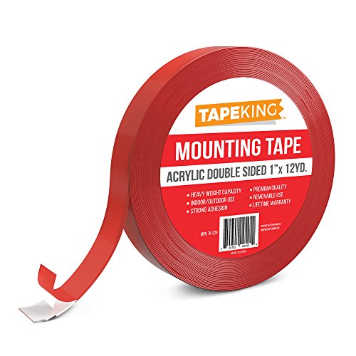 UPC 755702025454, Tape King Heavy Duty Mounting Tape Clear, Double Sided Acrylic Removable 1 Inch x 12 Yards