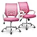 Ergonomic Home Office Computer Chair: Pink Mesh Mid-Back Fashionable Swivel Tilt, Neo Chair