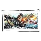 SWT 100 inch Outdoor Cinema Projection Screen 16:9 Portable Foldable Washable Rear Projection Screen DIY Outdoor Movie Projector Screen for Video Projector