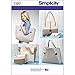 Simplicity 1387 Assorted Tote Bag, Purse, and Clutch Sewing Patterns, One Size Only