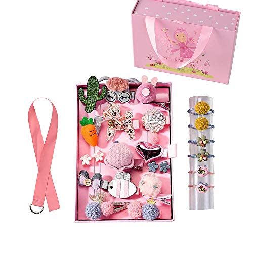 Eyelashes DanceBaby Girls Hair Clips Cute Bows Accessories Kits Elastic Hair Ties Hairpins Set with Gift Box For Baby Girls Teens Toddlers, Assorted styles ?24-72 pcs, Pink, Small