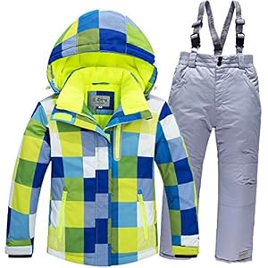 JELEUON Girls Boys Kids Winter Warm Outdoor Mountain Waterproof Windproof Snowboarding Skiing Jackets Snow Ski Bib Pants…